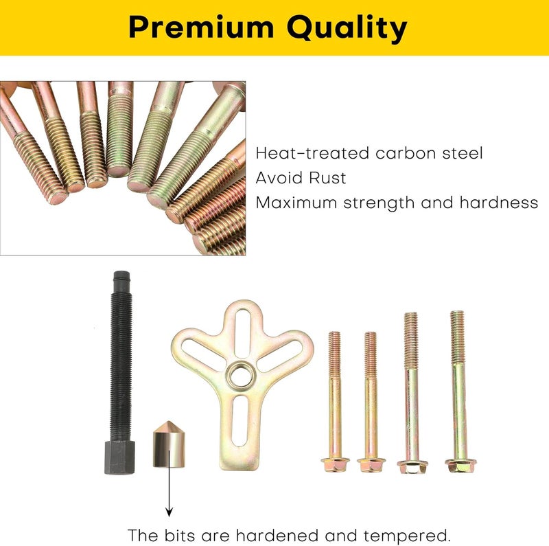 Acymner Harmonic Balancer Steering Wheel Puller Kit | 13PCS Flywheel Puller, Crankshaft Pulley Puller, Crankshaft Pulley Removal, Steering Wheel Pulling Set - Image 3
